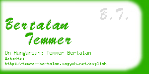 bertalan temmer business card